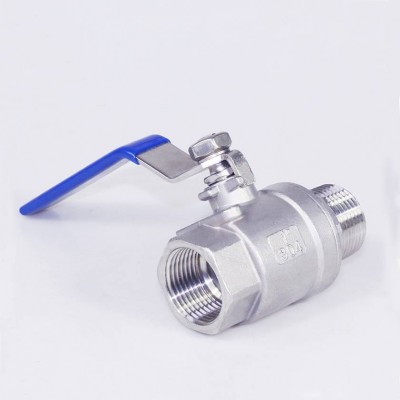 factory direct heavy duty DIN32 threaded 2pc stainless steel 304/316 ball valve NPT/BSP/BSPT Internal and external silk