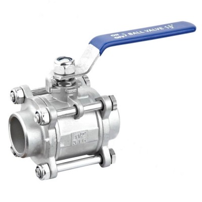 Made in China 3PC Screw Thread Ends 1000 Wog Full Bore 3pc Stainless Steel Ball Valve China factory Thread Butt welding