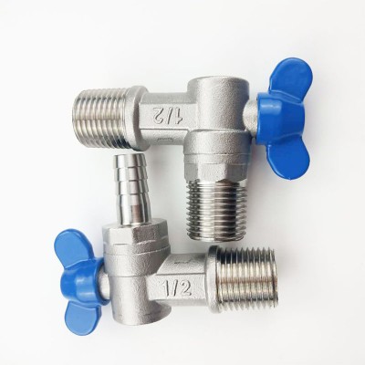 304 Stainless Steel Leather Tube Connecting Angle Valve External Screw Dn15 Control Water Angle Valve